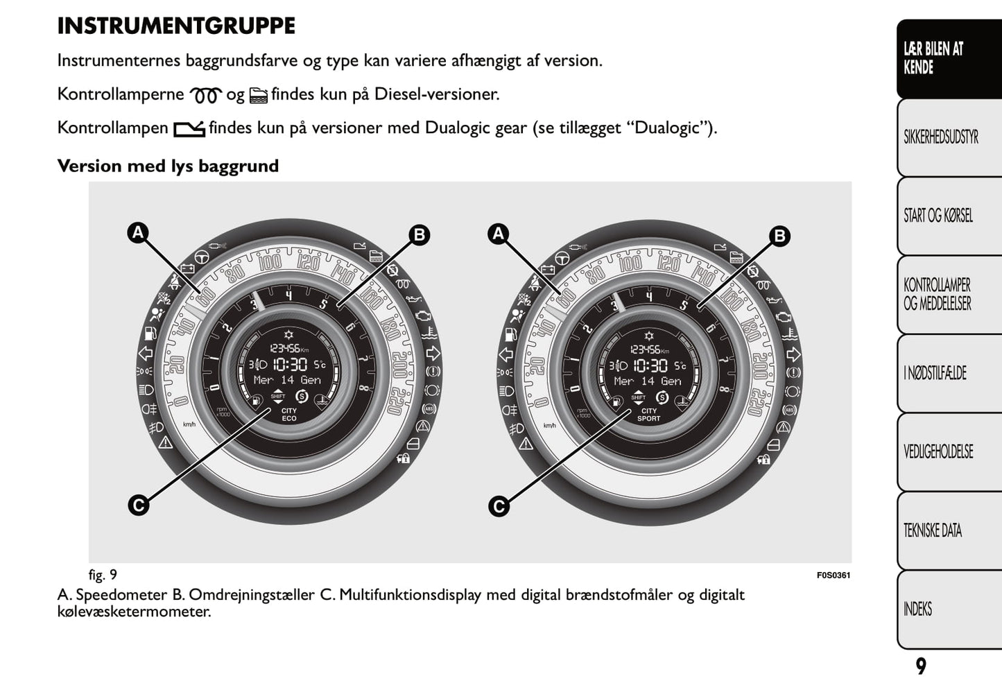 2007-2014 Fiat 500 Gebruikershandleiding | Dansk