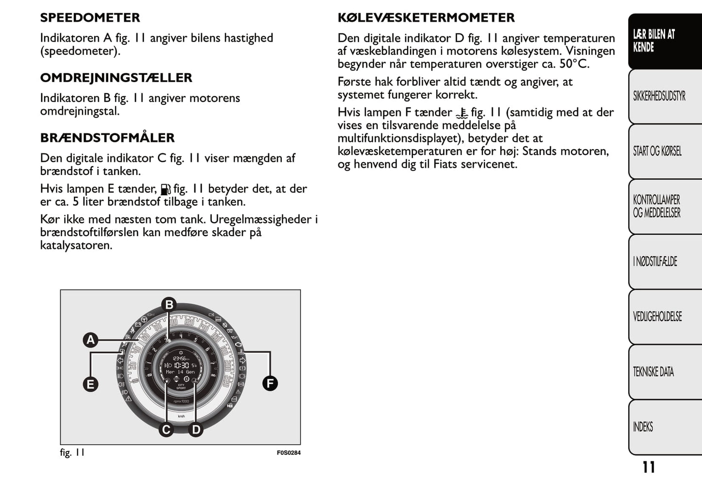 2007-2014 Fiat 500 Gebruikershandleiding | Dansk