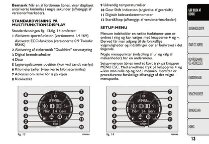 2007-2014 Fiat 500 Gebruikershandleiding | Dansk