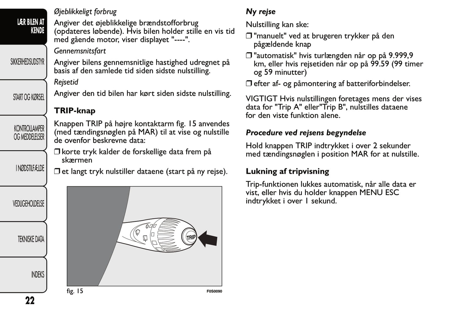 2007-2014 Fiat 500 Gebruikershandleiding | Dansk