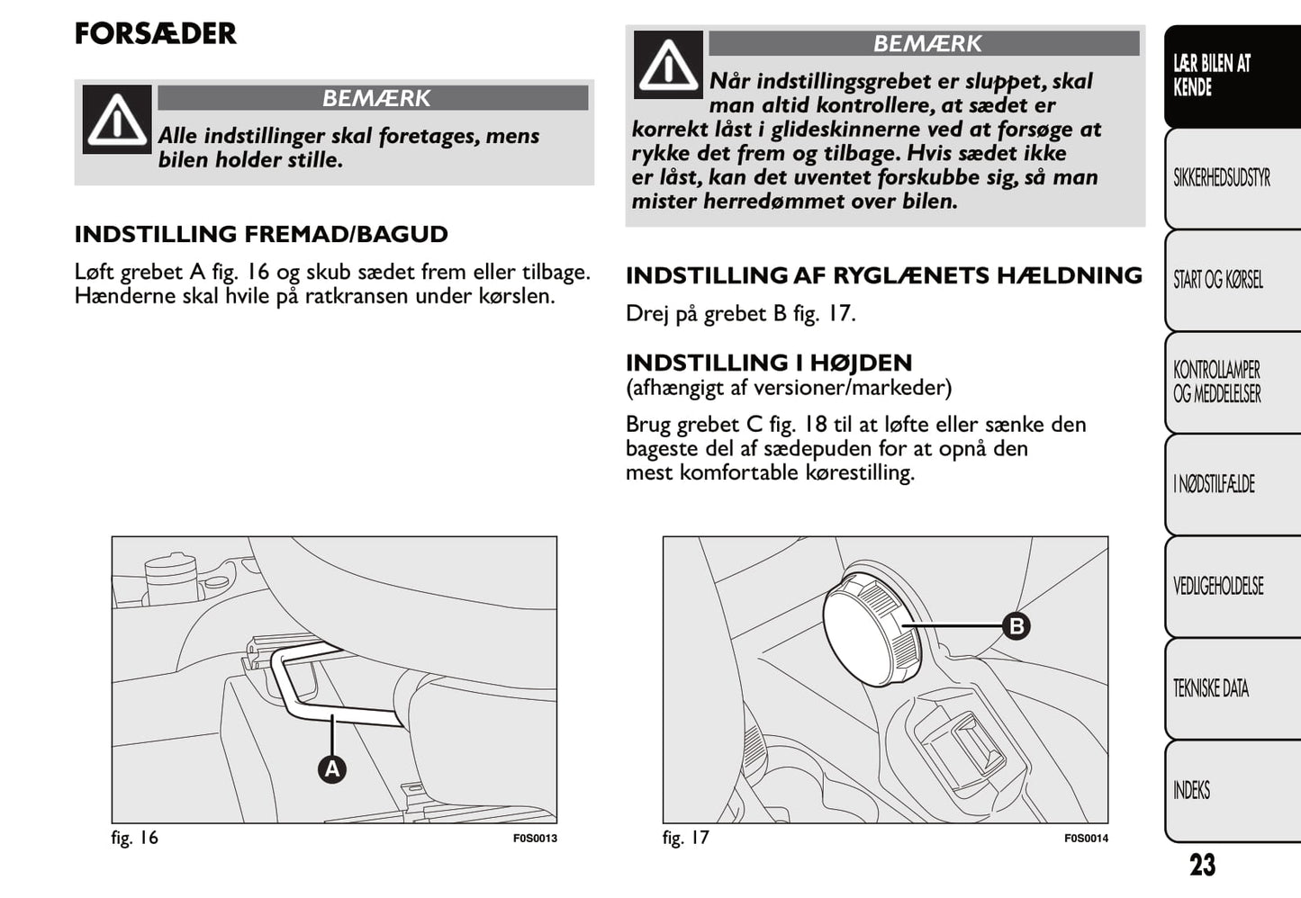 2007-2014 Fiat 500 Gebruikershandleiding | Dansk