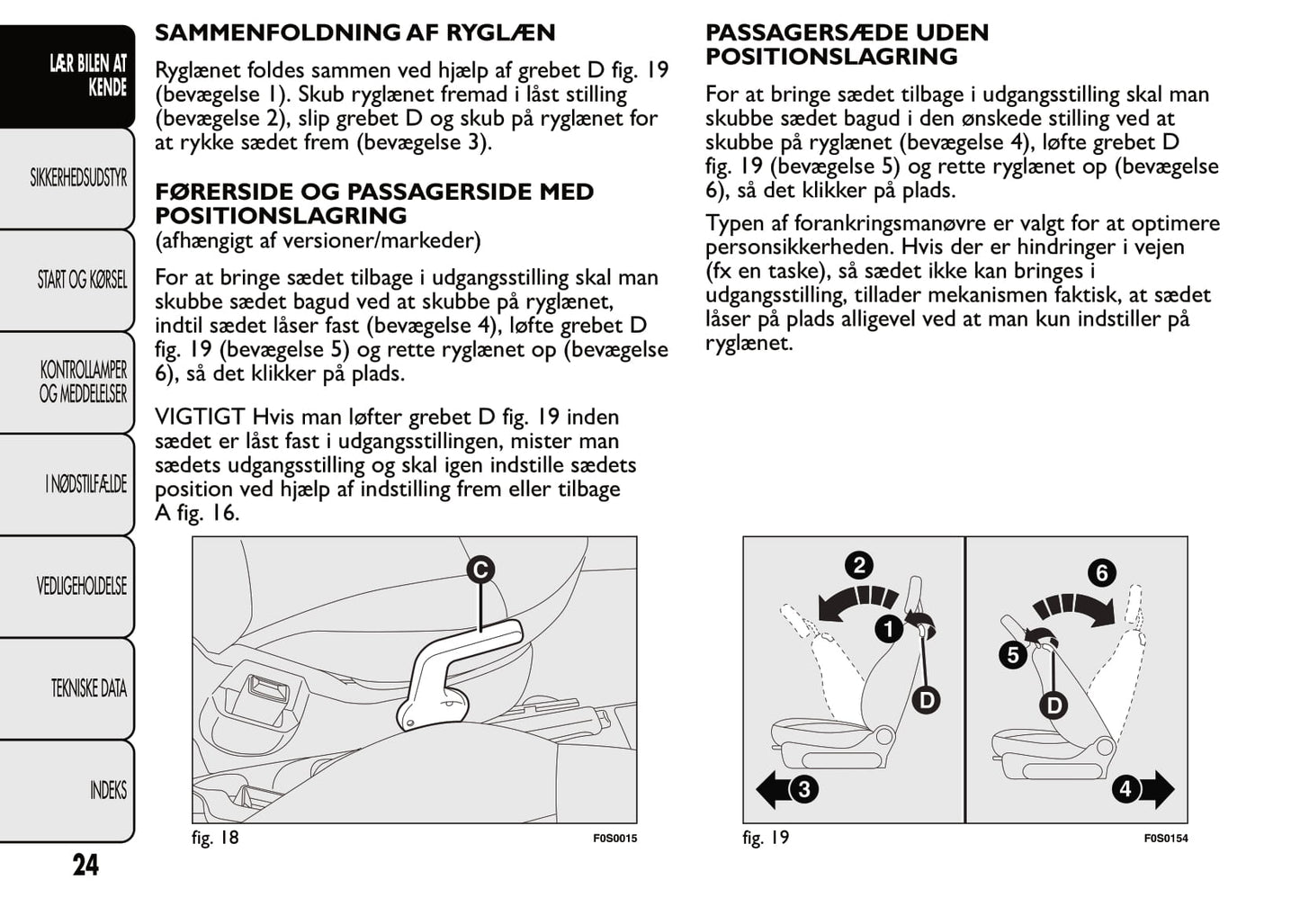 2007-2014 Fiat 500 Gebruikershandleiding | Dansk