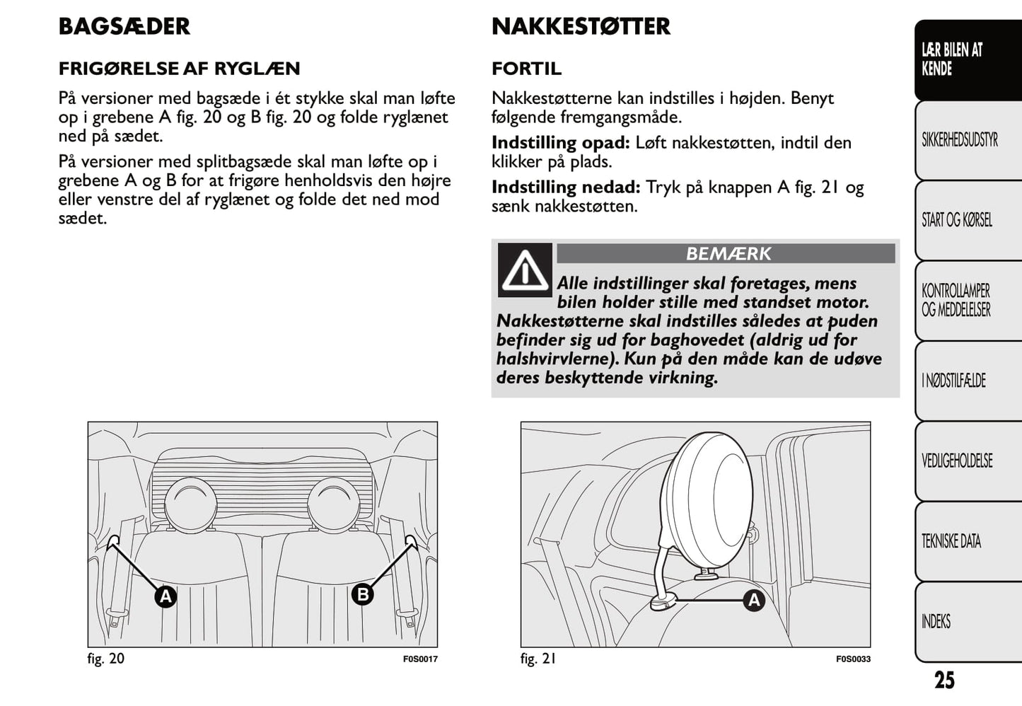 2007-2014 Fiat 500 Gebruikershandleiding | Dansk