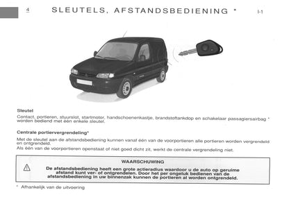 2000-2001 Citroën Berlingo Gebruikershandleiding | Nederlands