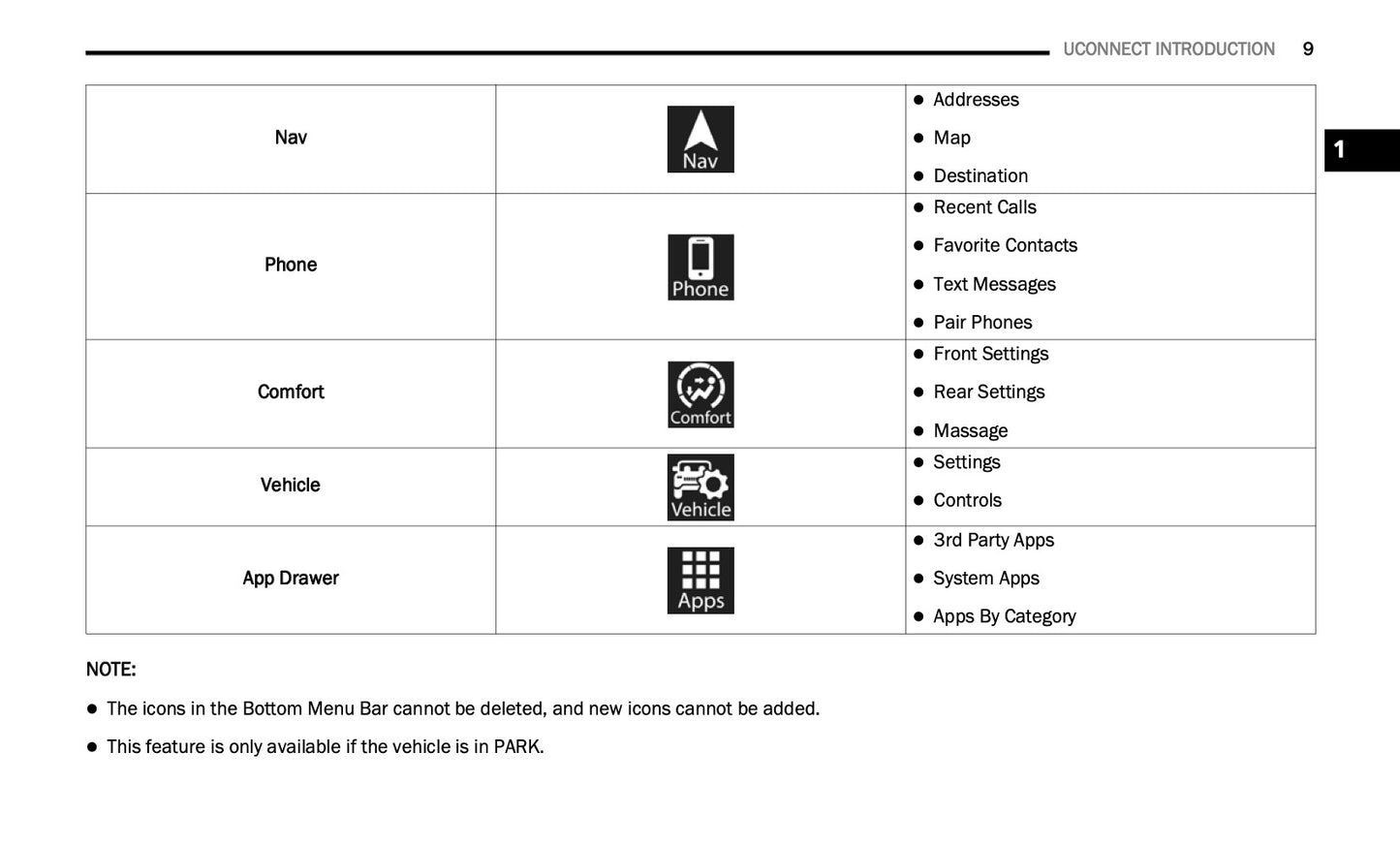 Uconnect Radio 10.1 Inch Display Infotainment manual