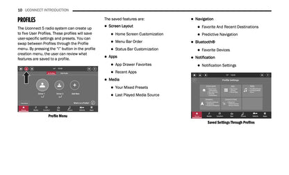 Uconnect Radio 10.1 Inch Display Infotainment manual