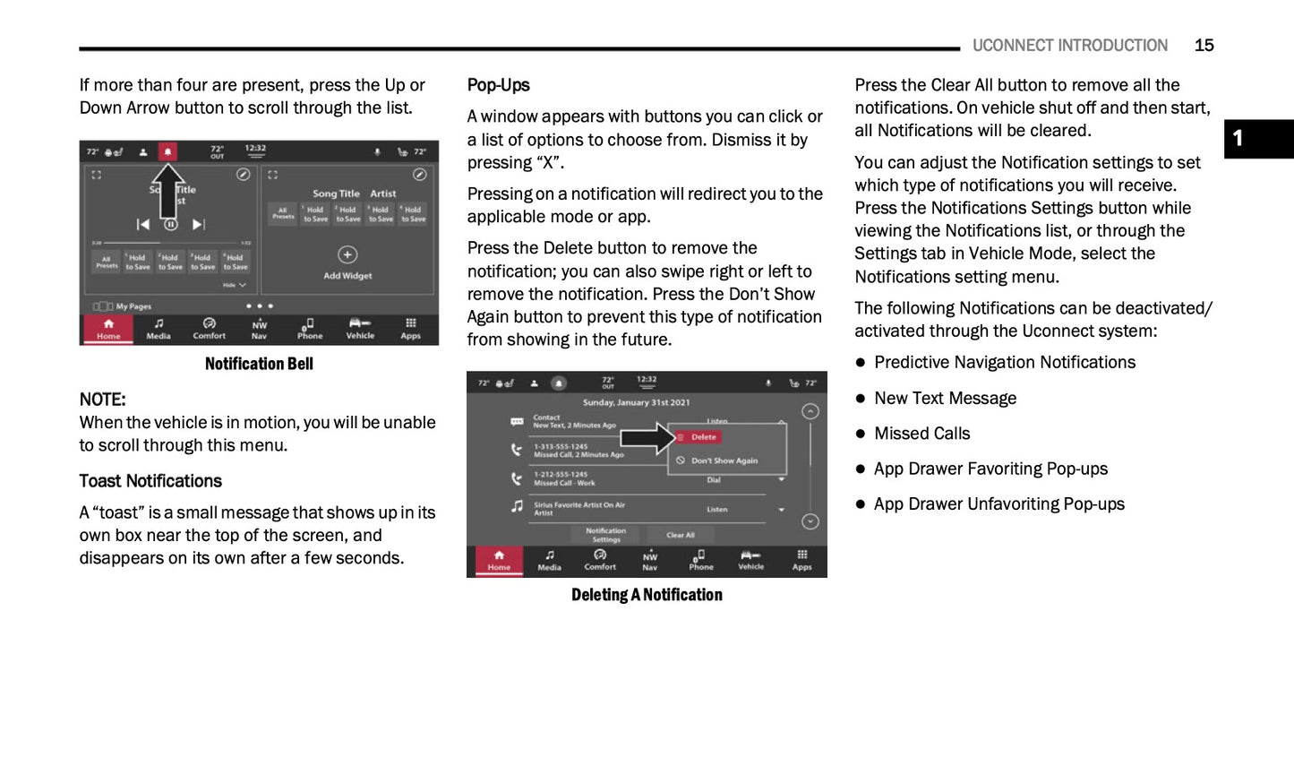 Uconnect Radio 10.1 Inch Display Infotainment manual