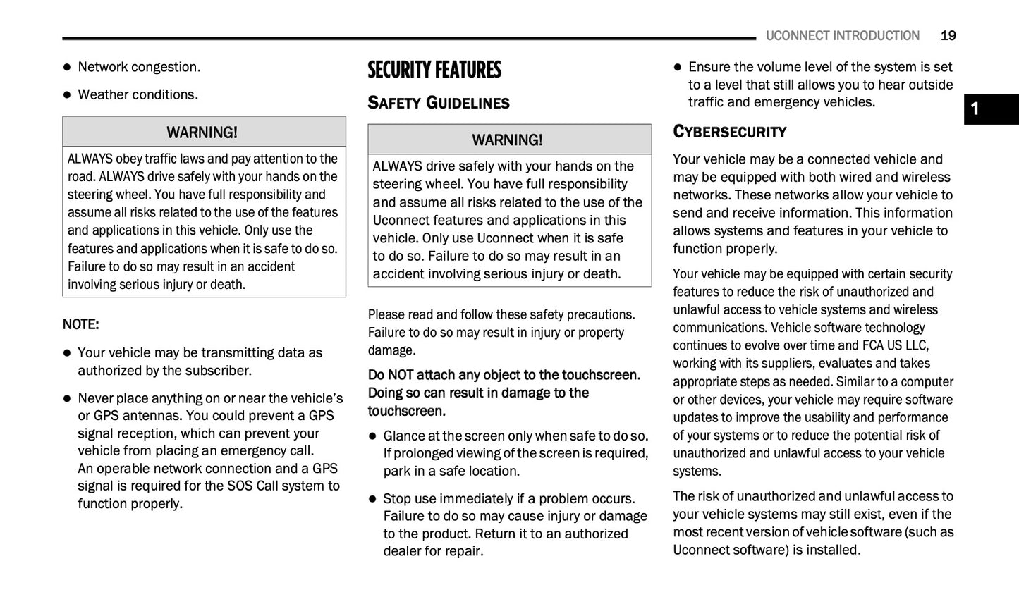 Uconnect Radio 10.1 Inch Display Infotainment manual