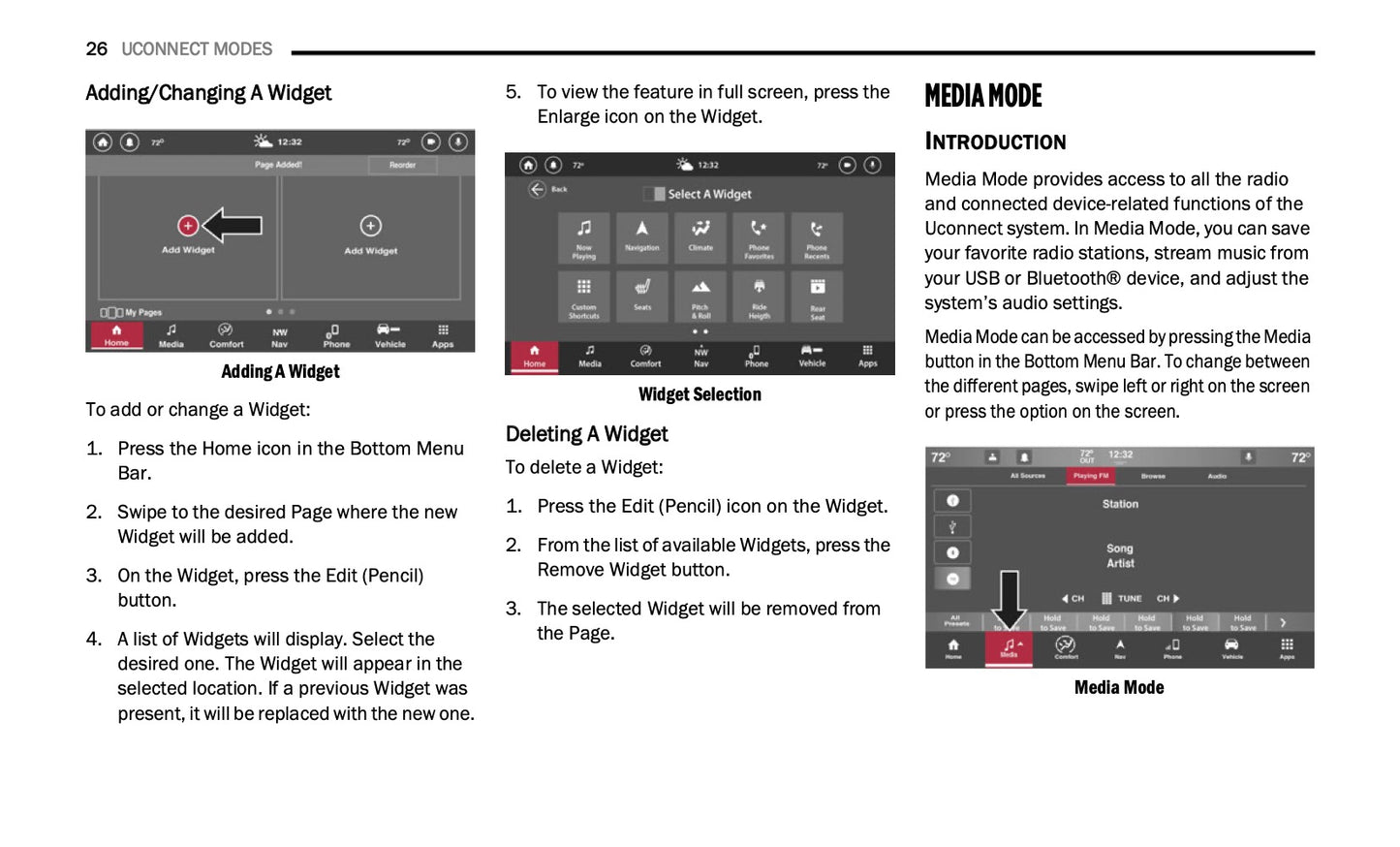 Uconnect Radio 10.1 Inch Display Infotainment manual