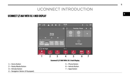 Uconnect Radio 10.1 Inch Display Infotainment manual