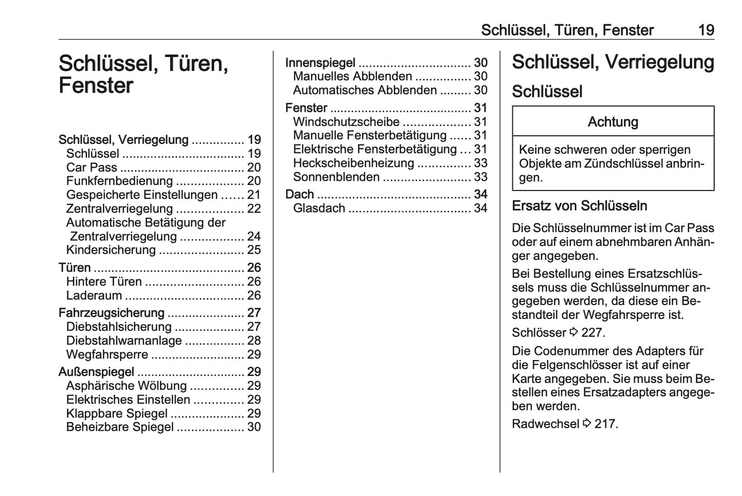 2016-2017 Opel Meriva Owner's Manual | German