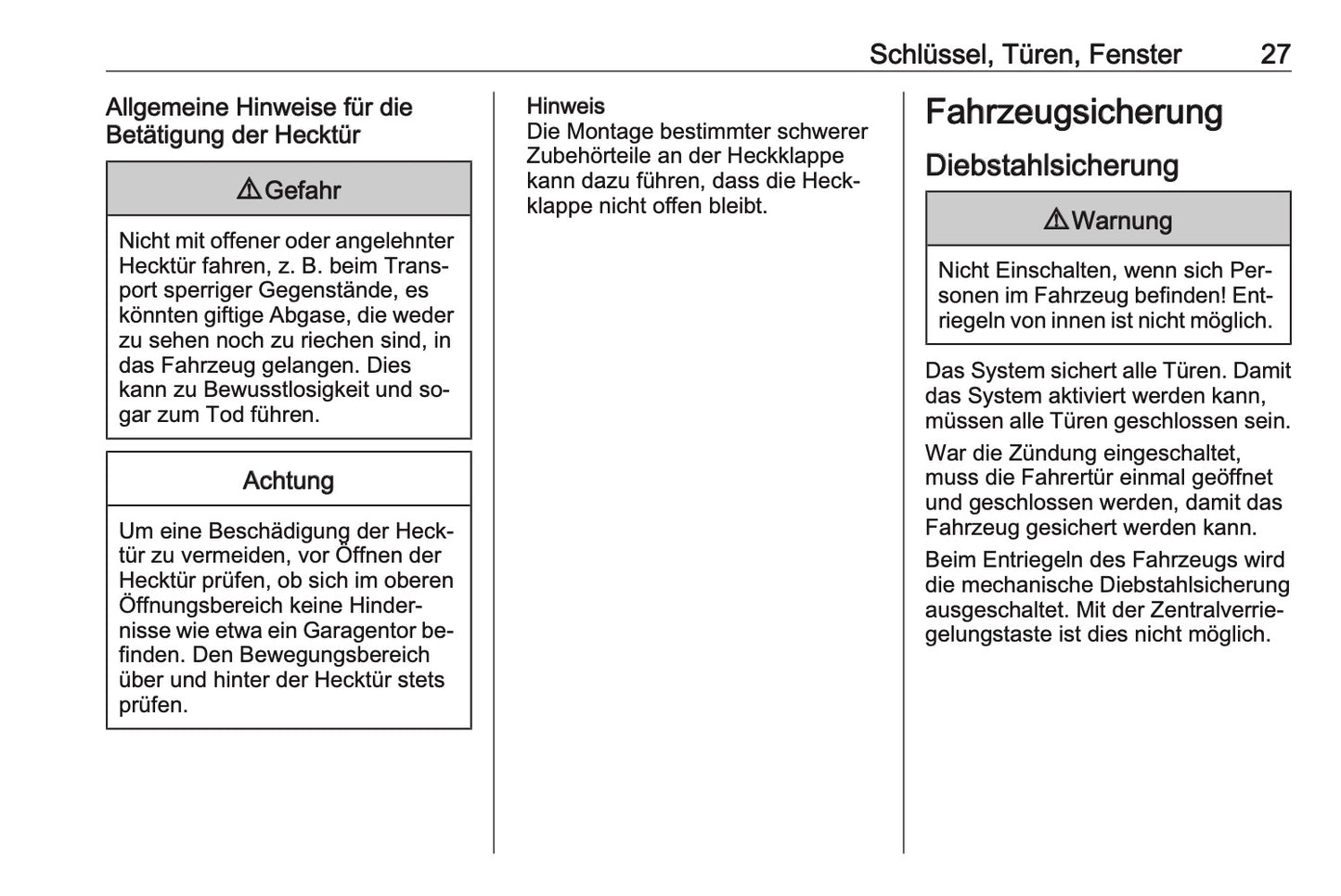 2016-2017 Opel Meriva Owner's Manual | German