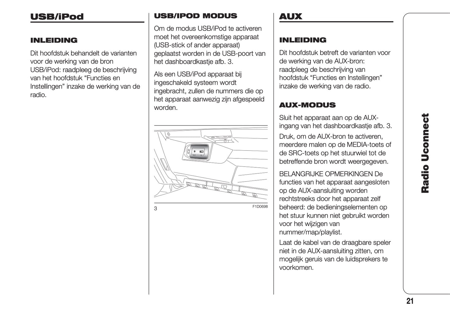 Fiat Panda Radio UConnect Handleiding 2016