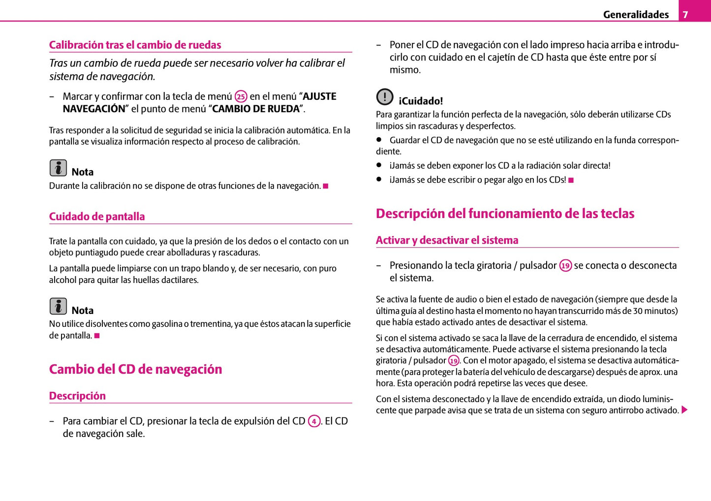 Skoda Radio-Navegacion-Sistema SatCompas Manual de Instrucciones 2007