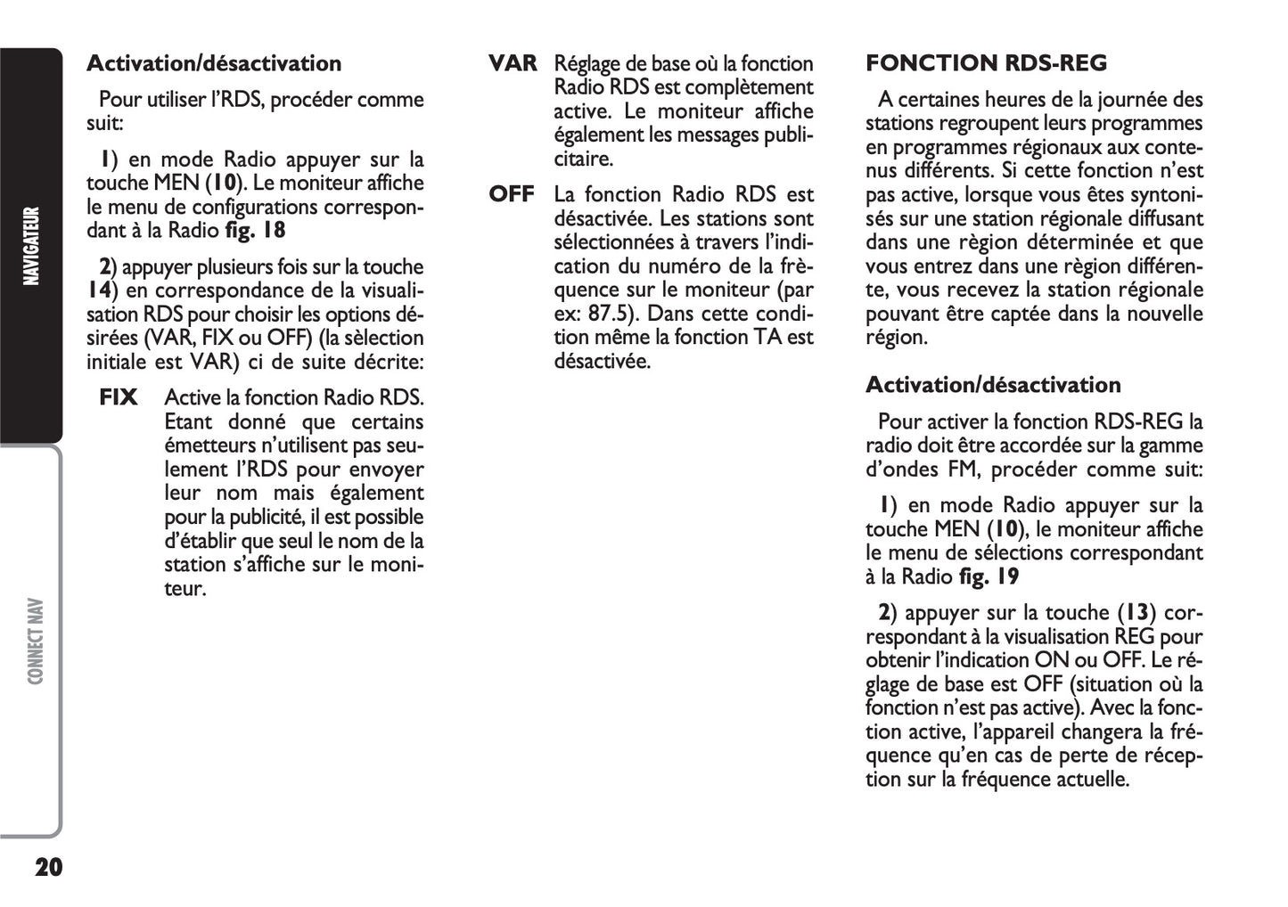 Fiat Multipla CONNECT Nav Guide d'utilisation 2004 - 2006