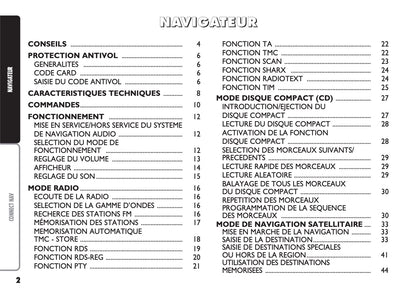 Fiat Multipla CONNECT Nav Guide d'utilisation 2004 - 2006