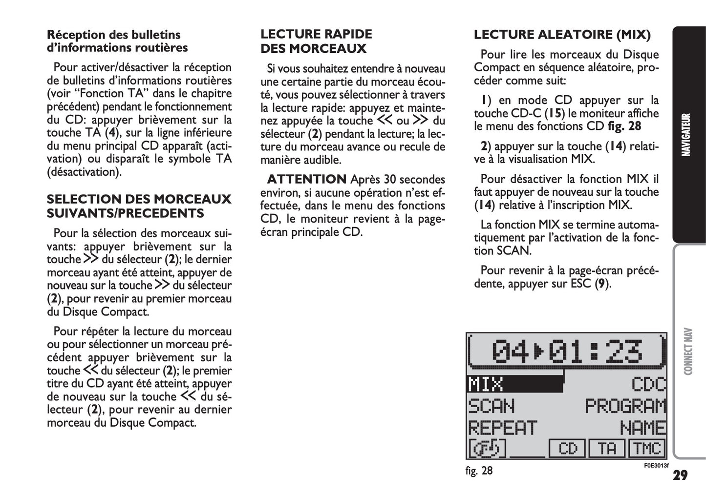 Fiat Multipla CONNECT Nav Guide d'utilisation 2004 - 2006