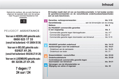 Peugeot Garantie- en Onderhoudsboekje 2016 - 2023