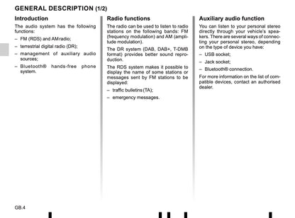 Renault Radio-Connect-R-GO-2 Owner's Manual 2019 - 2020