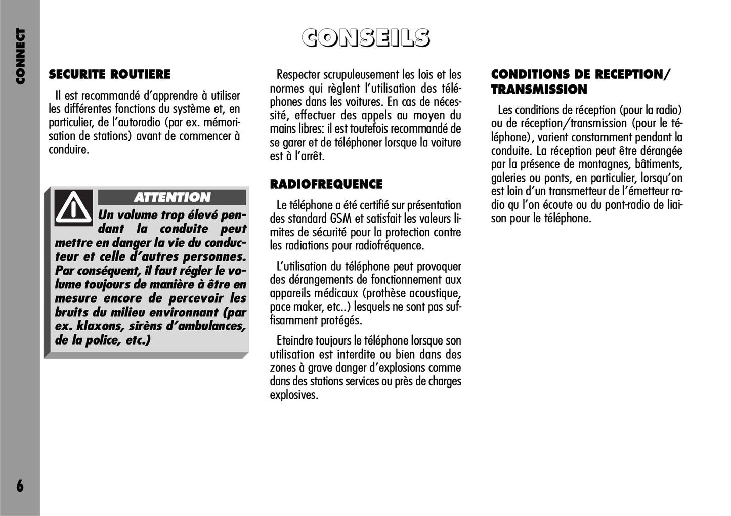 Alfa Romeo Connect-Navigateur-Connect Nav  Guide d'utilisation 2004 - 2007