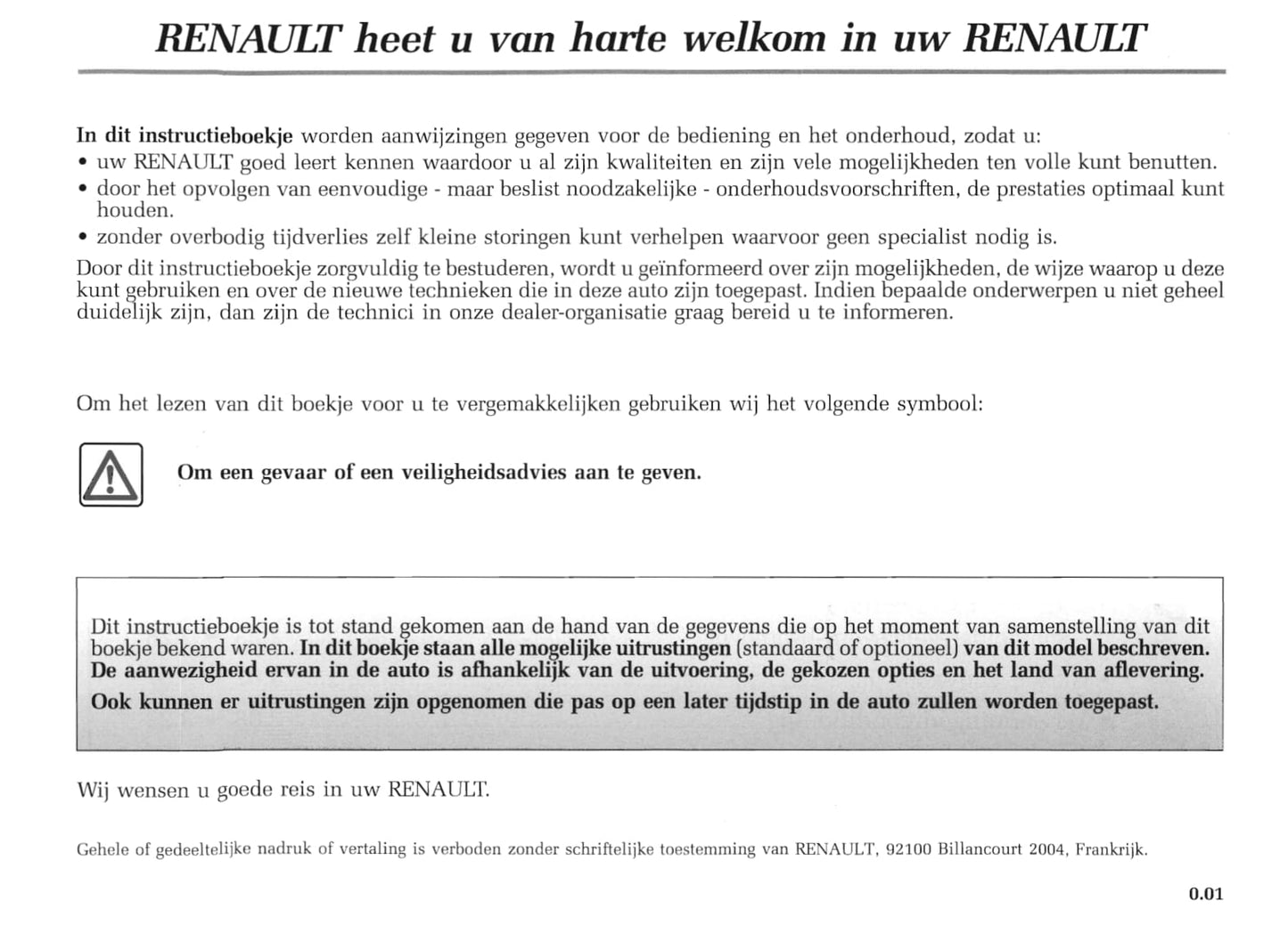 2004-2005 Renault Mégane Coupé Cabriolet/Mégane CC Owner's Manual | Dutch