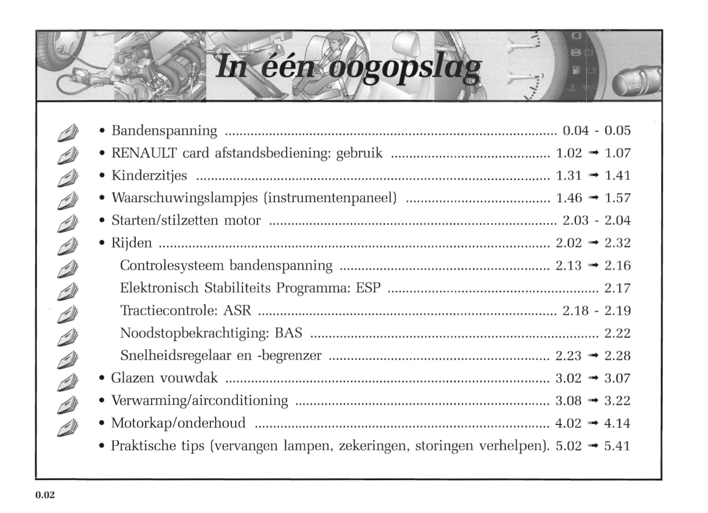 2004-2005 Renault Mégane Coupé Cabriolet/Mégane CC Owner's Manual | Dutch