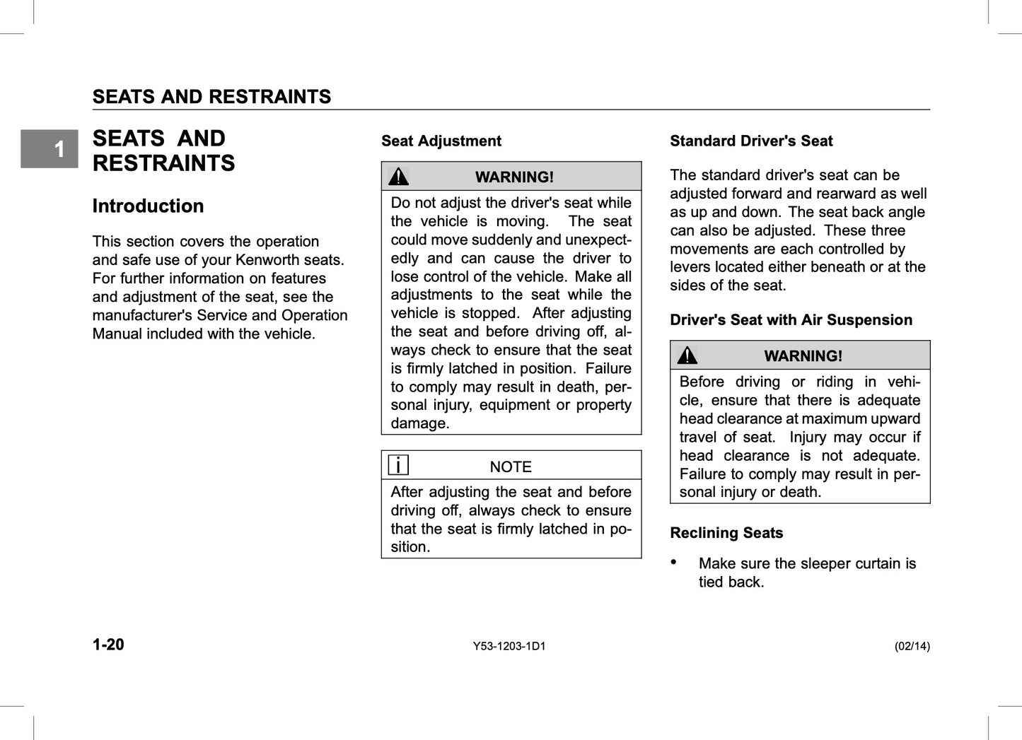 2014 Kenworth 963/C500/T660/T800/W900 Owner's Manual | English