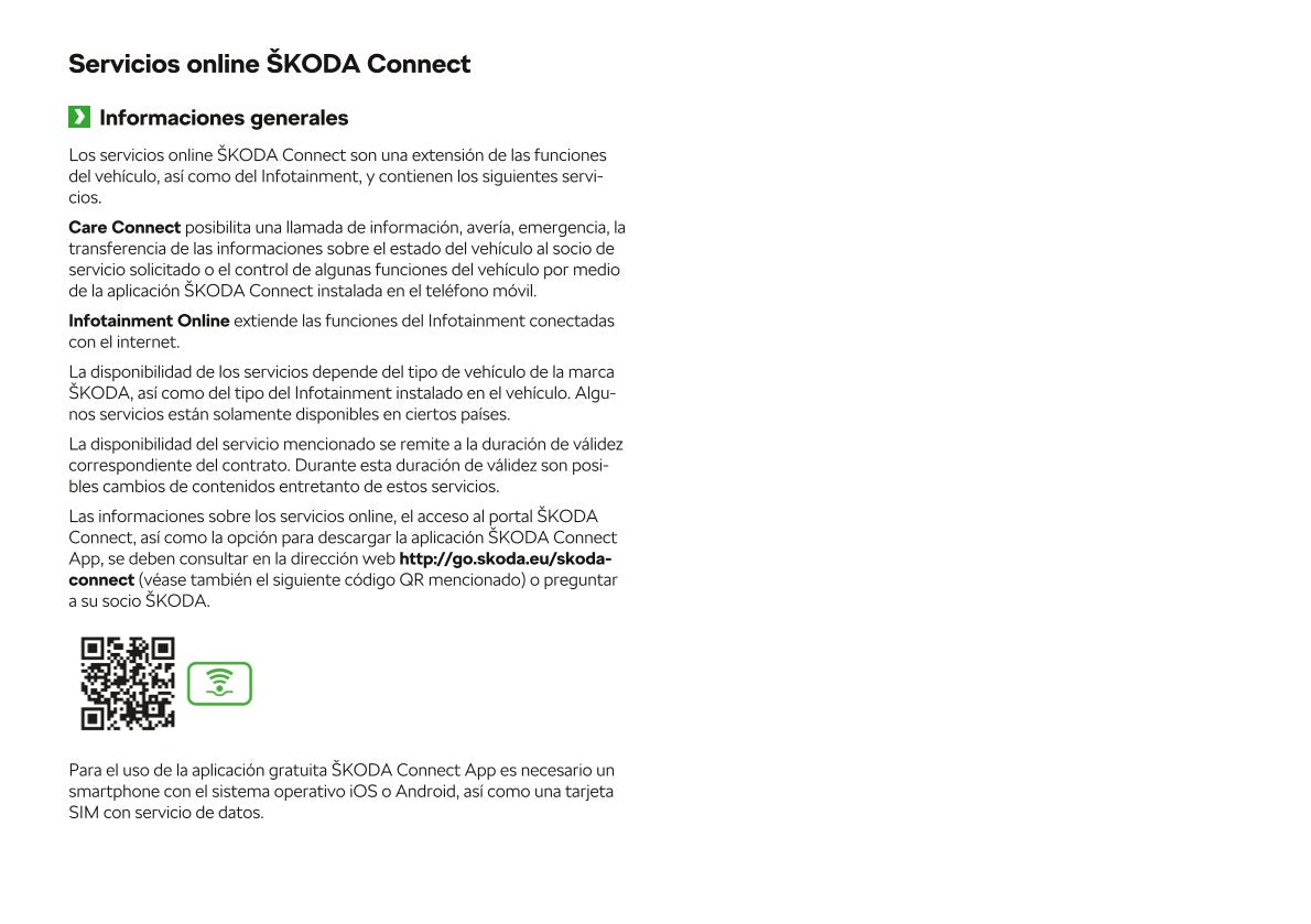 2017 Skoda Connect Owner's Manual | Spanish