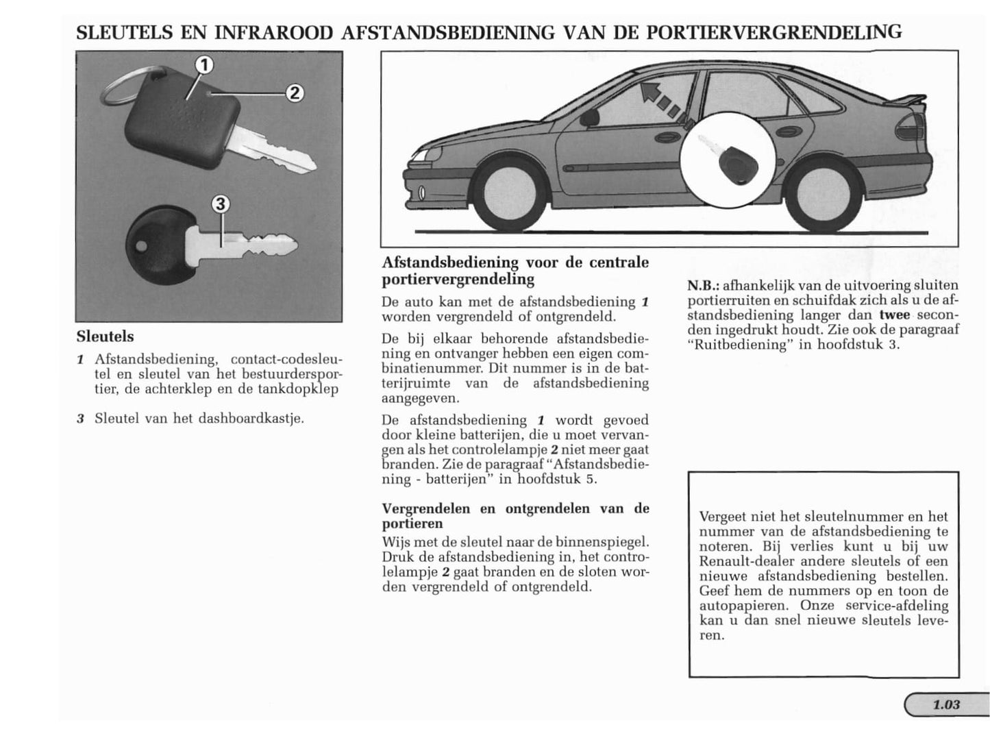 1998-2001 Renault Laguna Manuel du propriétaire | Néerlandais