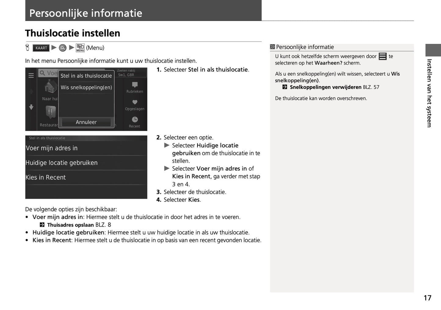 Honda Civic Navigatie Handleiding 2017 - 2022