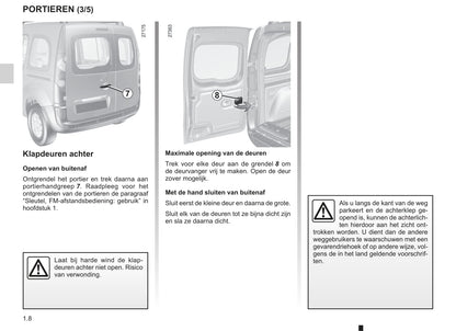 2003-2004 Renault Kangoo Owner's Manual | Dutch