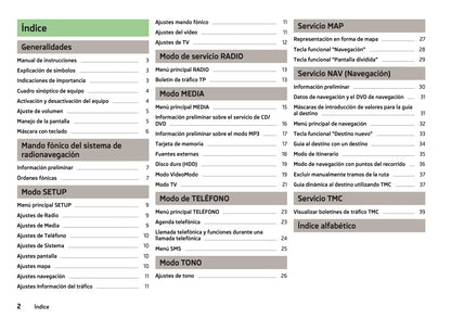 Skoda Navigation Columbus Manual de Instrucciones 2008 -2013