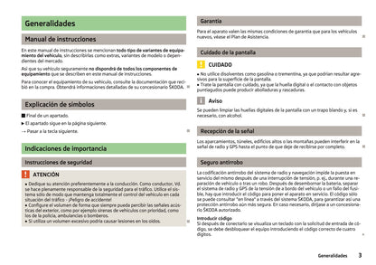 Skoda Navigation Columbus Manual de Instrucciones 2008 -2013