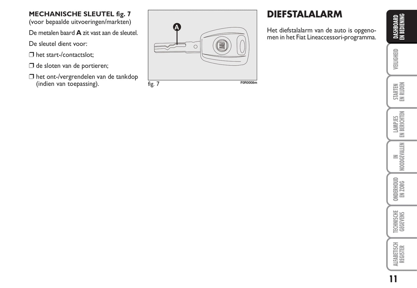 2013-2014 Fiat Linea Owner's Manual | Dutch