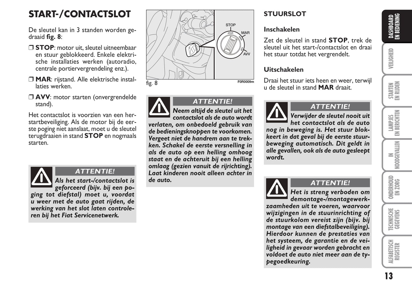 2013-2014 Fiat Linea Owner's Manual | Dutch