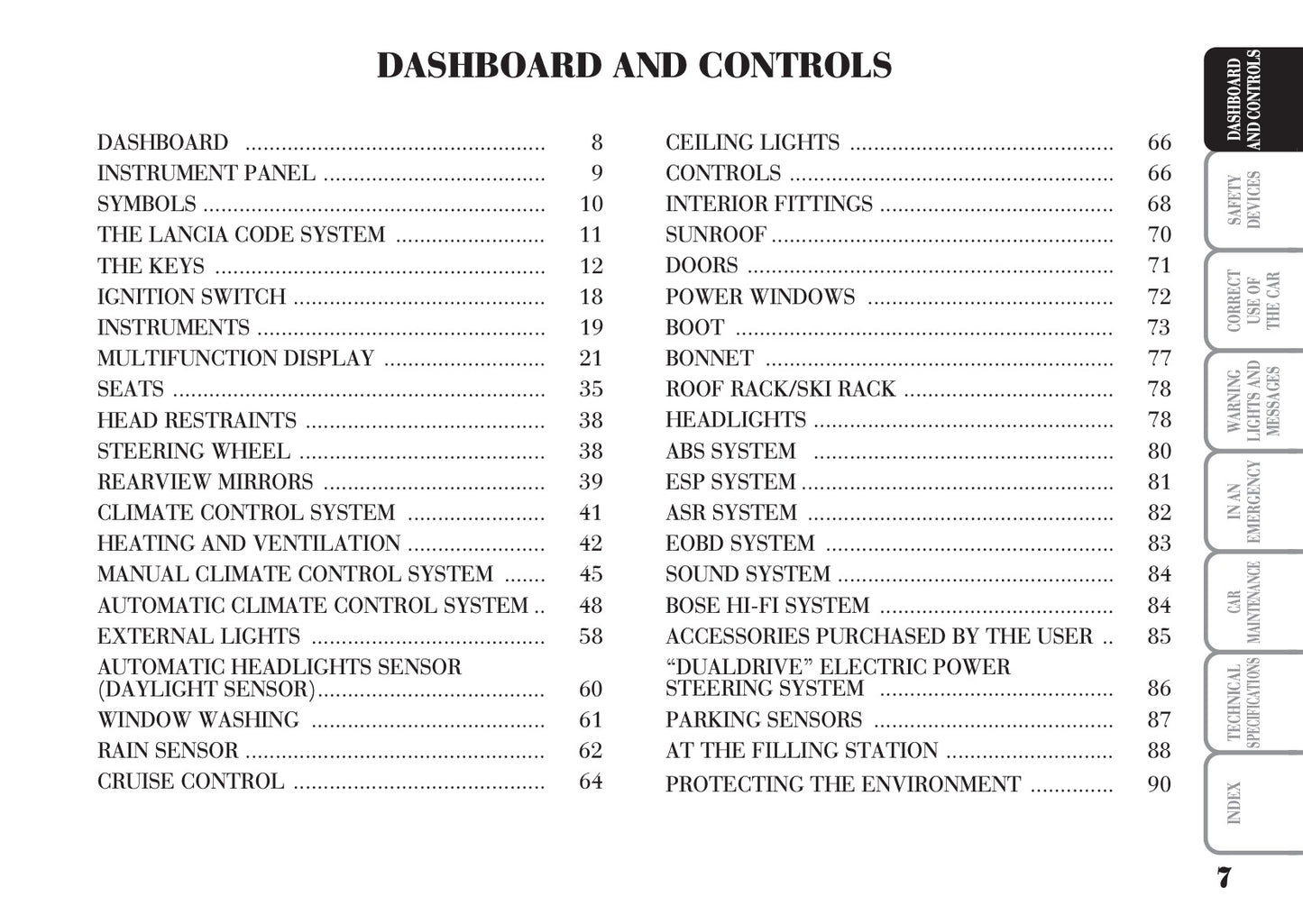 2006-2011 Lancia Ypsilon Owner's Manual | English