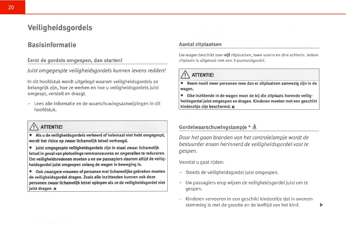 2005-2009 Seat Leon Gebruikershandleiding | Nederlands