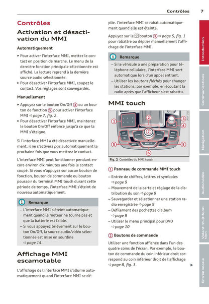 Audi Navigation MMI Plus Guide d'utilisation 2013