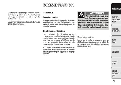 Fiat Linea Radio Guide d'utilisation 2009 - 2014