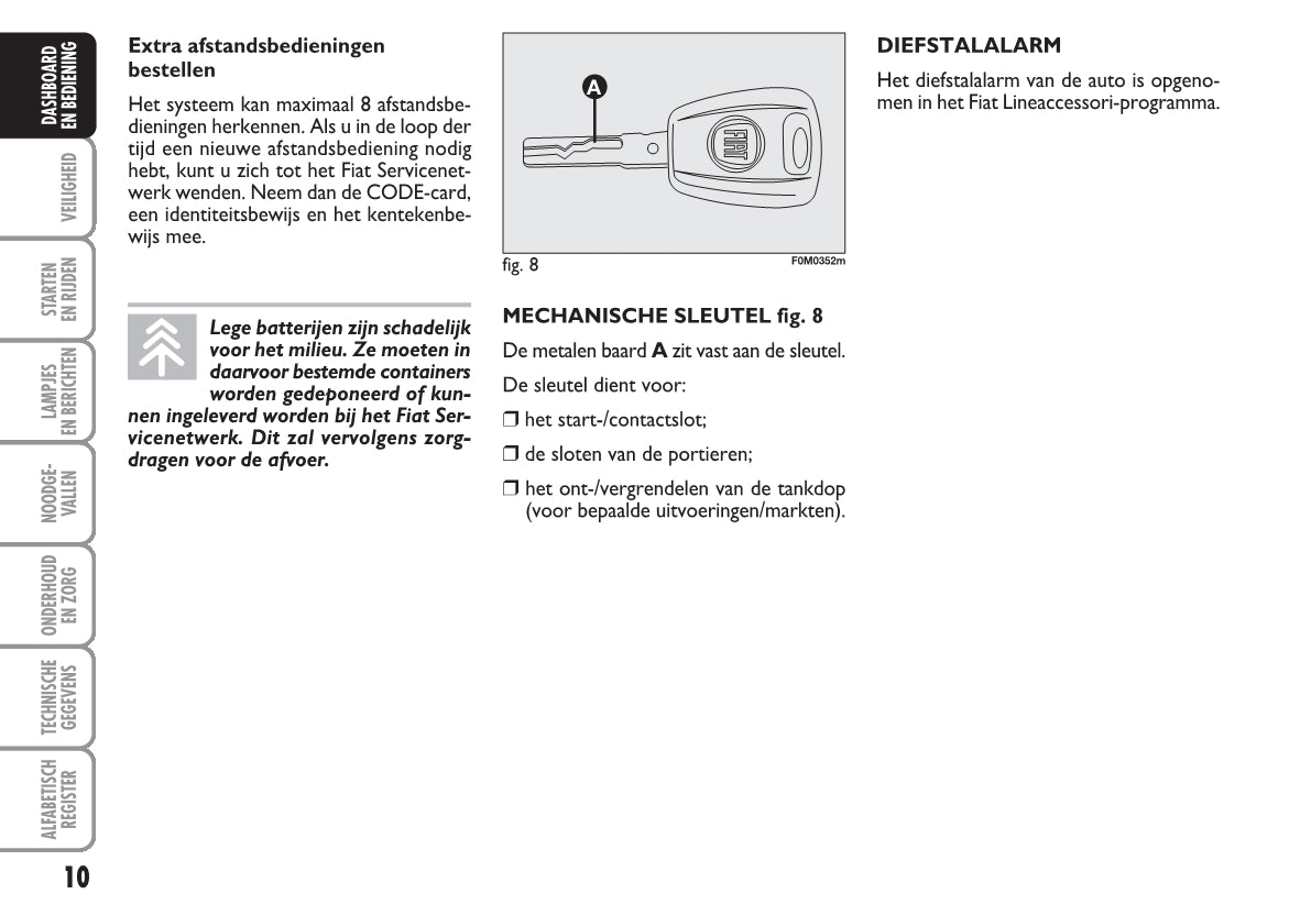 2010-2011 Fiat Grande Punto Gebruikershandleiding | Nederlands