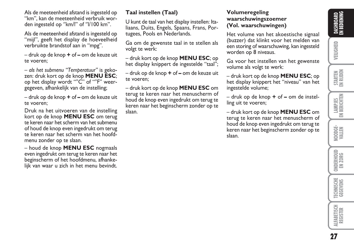 2010-2011 Fiat Grande Punto Gebruikershandleiding | Nederlands