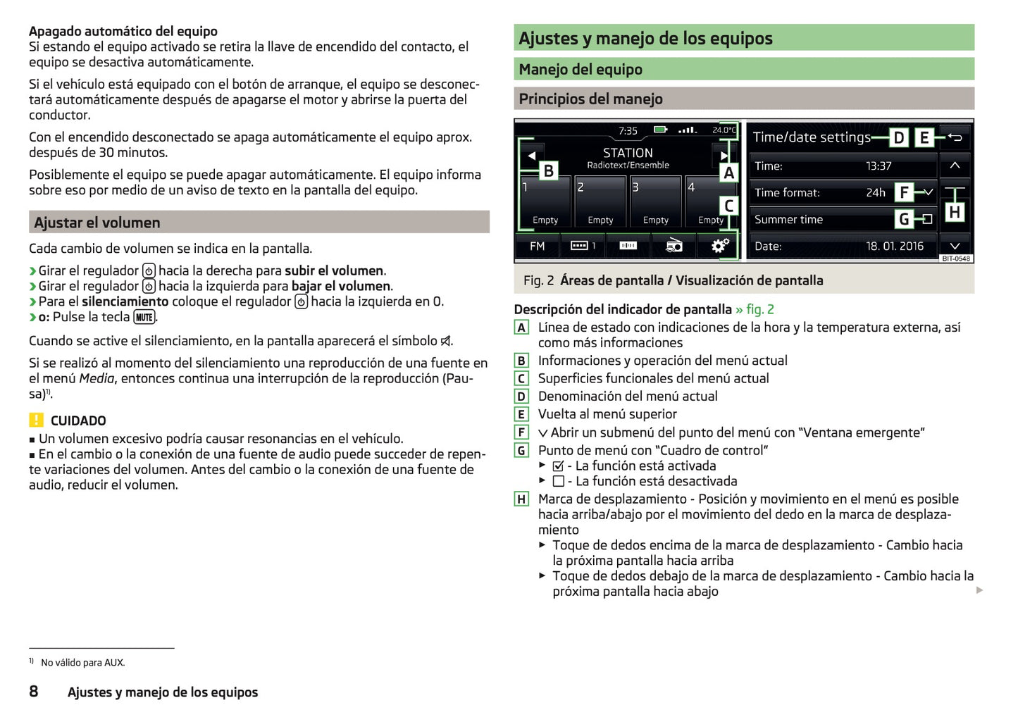 Skoda Swing Manual de Instrucciones 2014 - 2018