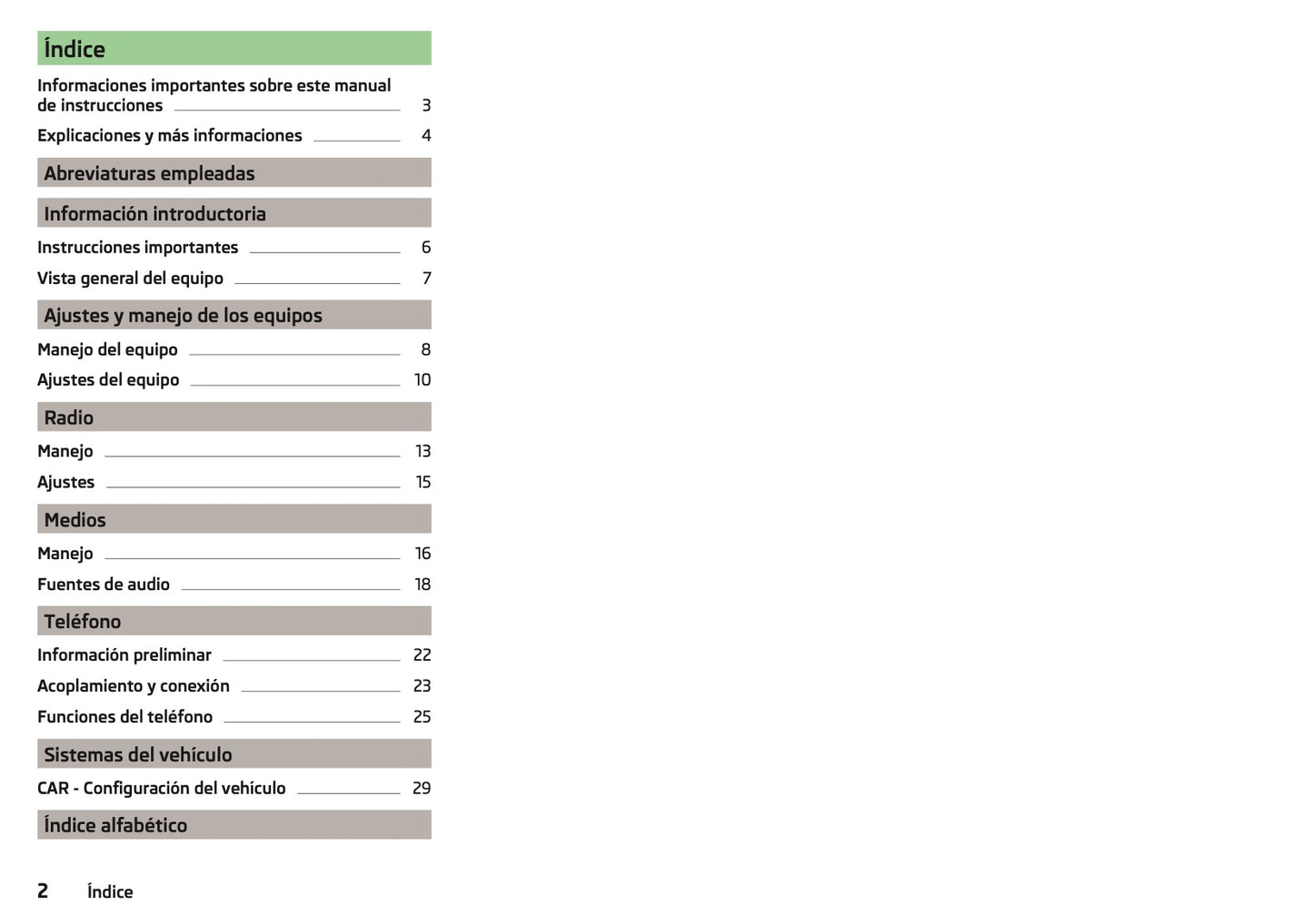 Skoda Swing Manual de Instrucciones 2014 - 2018