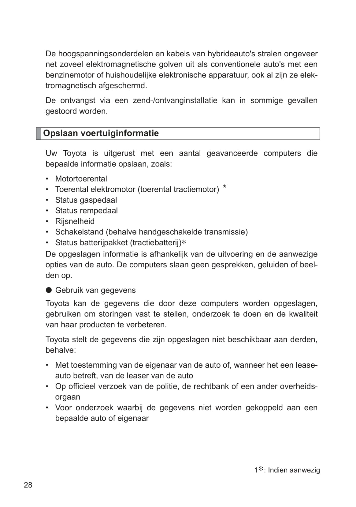 2013-2014 Toyota Yaris/Yaris Hybrid Owner's Manual | Dutch