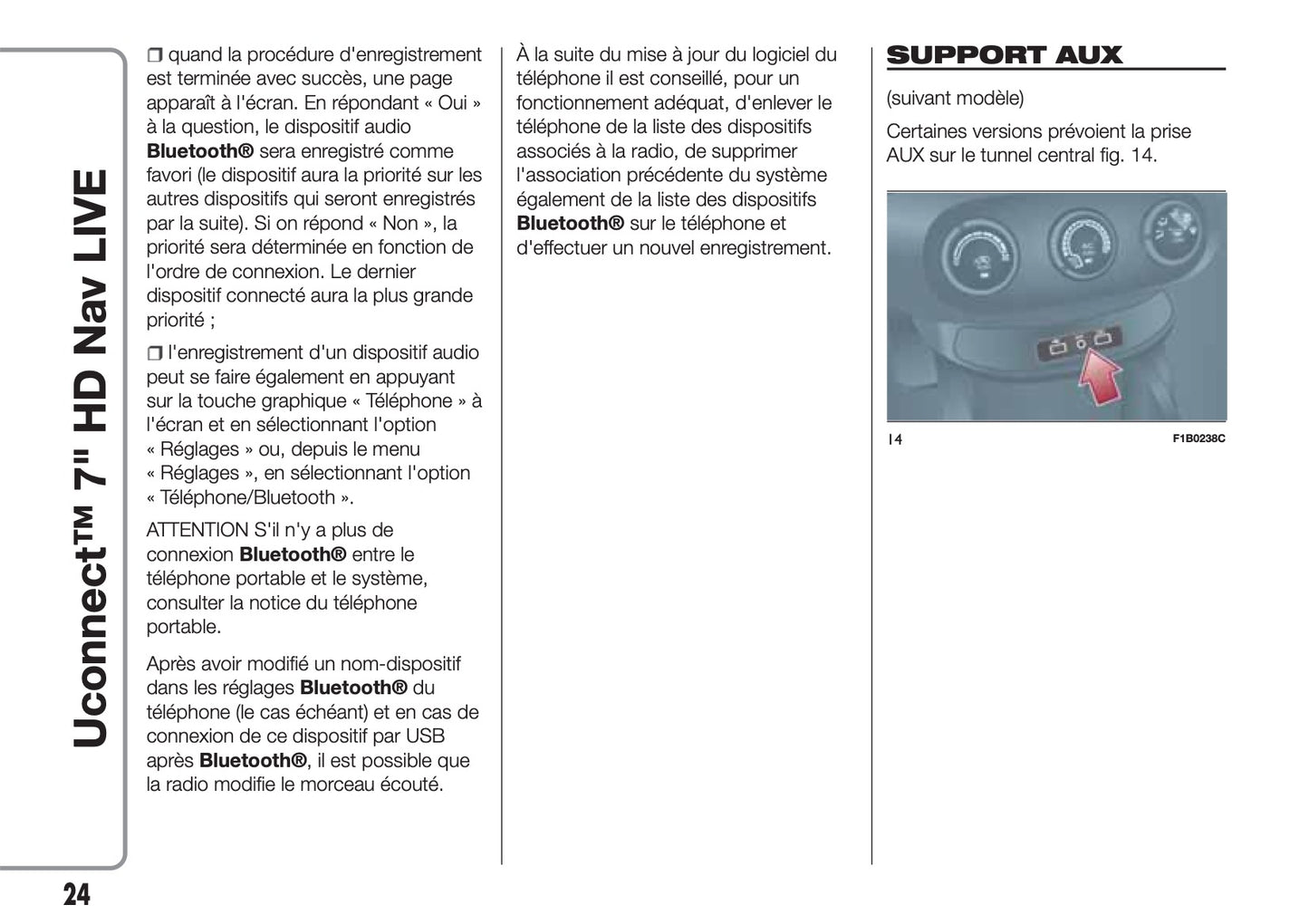 Fiat 500X Uconnect Radio Nav 7.0 Guide d'utilisation 2018 - 2019