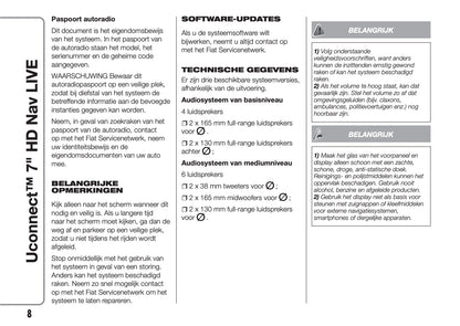 Fiat 500 Uconnect Radio NAV 7.0 Handleiding 2016