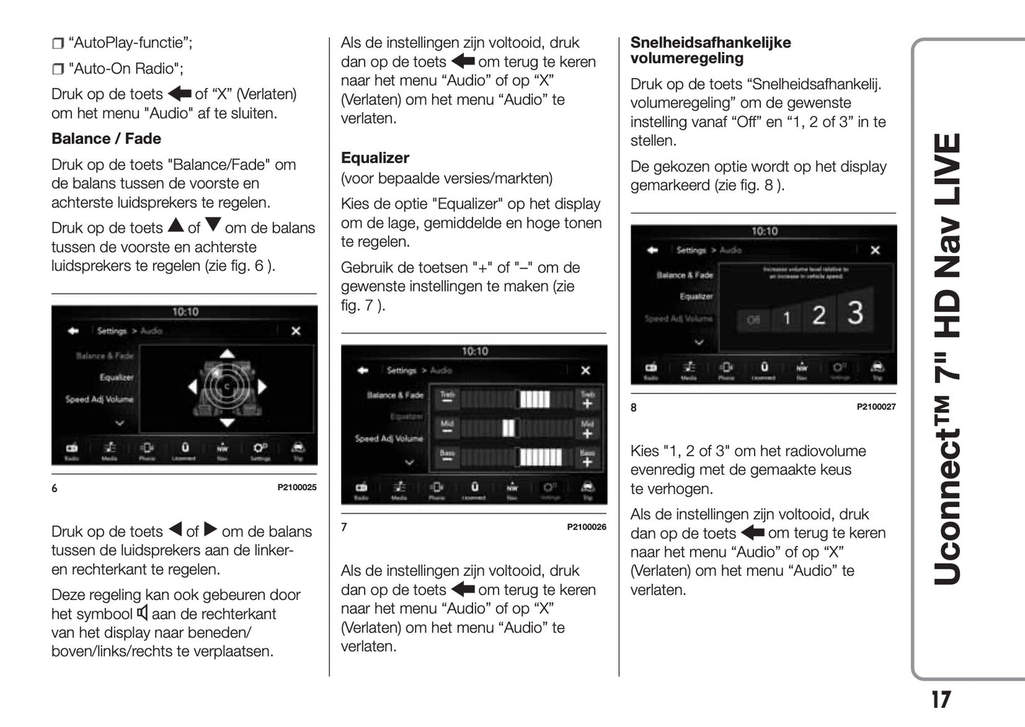 Fiat 500 Uconnect Radio NAV 7.0 Handleiding 2016