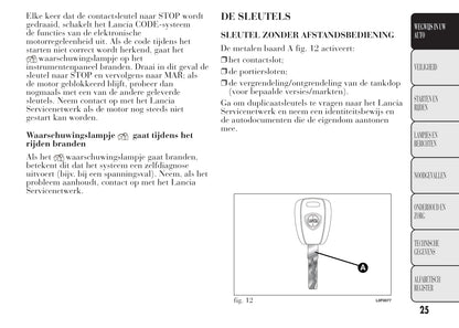 2011-2015 Lancia Ypsilon Gebruikershandleiding | Nederlands