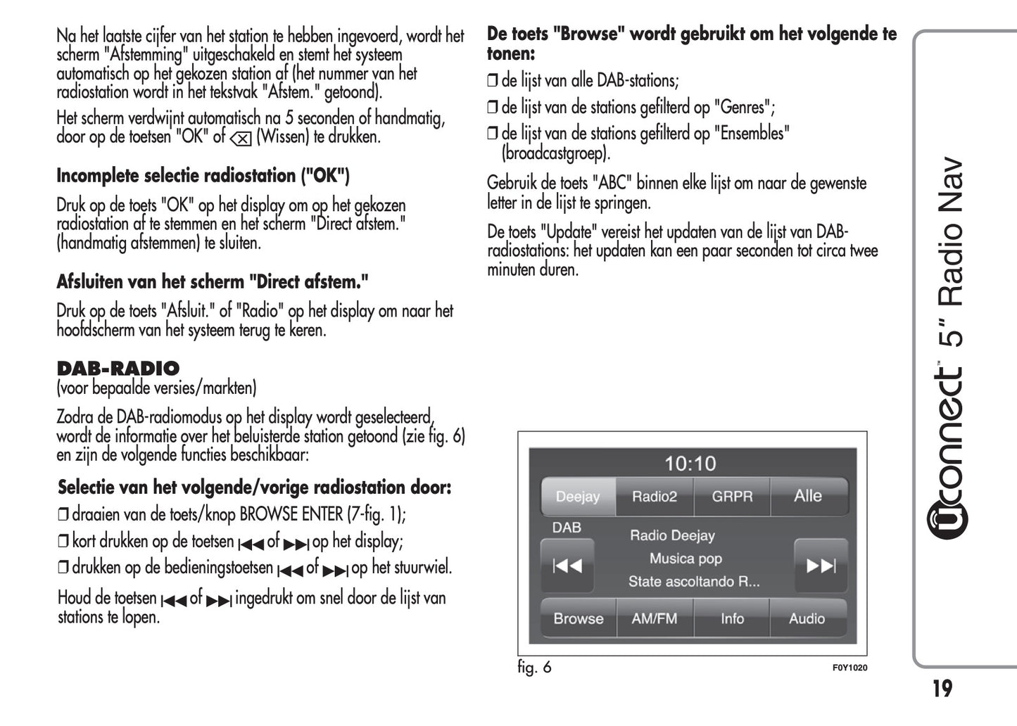 Alfa Romeo Mito Uconnect 5 Radio Nav