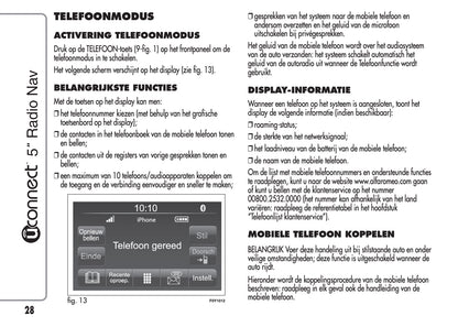 Alfa Romeo Mito Uconnect 5 Radio Nav